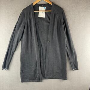 Icebreaker Gray Women’s XL Ariana Cardigan Merino Wool Sweater NWT